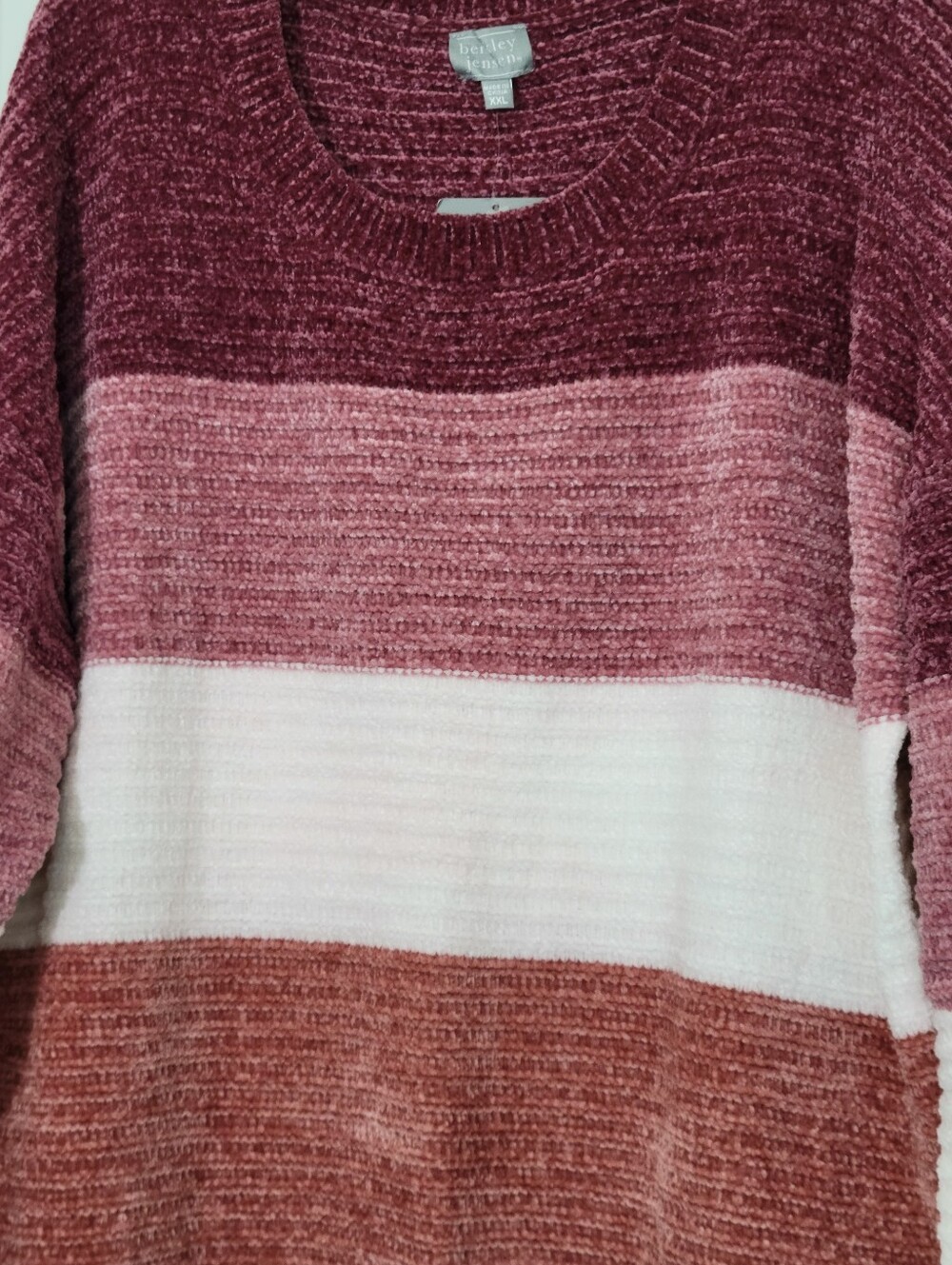 NWT Plush Chenille Colorblock Striped Cozy Sweater Plus Size XXL - Picture 2 of 5